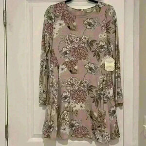 Altar’d State Pink‎ Floral long Sleeve Dress